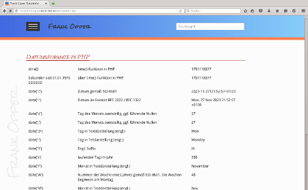 Datumsformate in PHP
