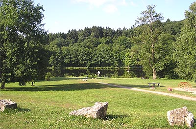 Wanderweg und Weiher in Niederwürzbach